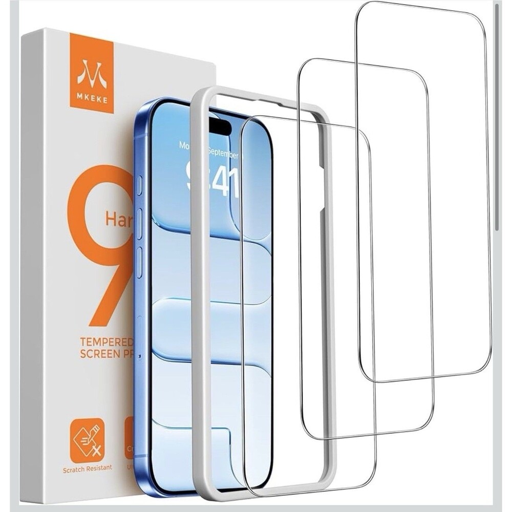 Mkeke Screen Protector for iPhone Air, 3 Pack Tempered Glass [9H Hardness]